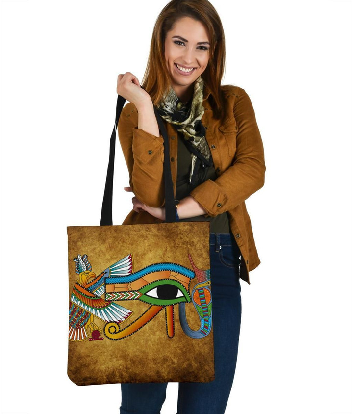 African Tote Bag , Egyptian Hieroglyphics and Gods Self Knowledge