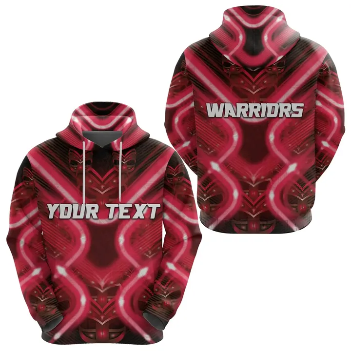(Custom Personalised) New Zealand Warriors Rugby Hoodie Original Style Red