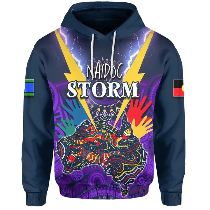 (Custom Personalised) Naidoc Melbourne Storm Hoodie Aboriginal