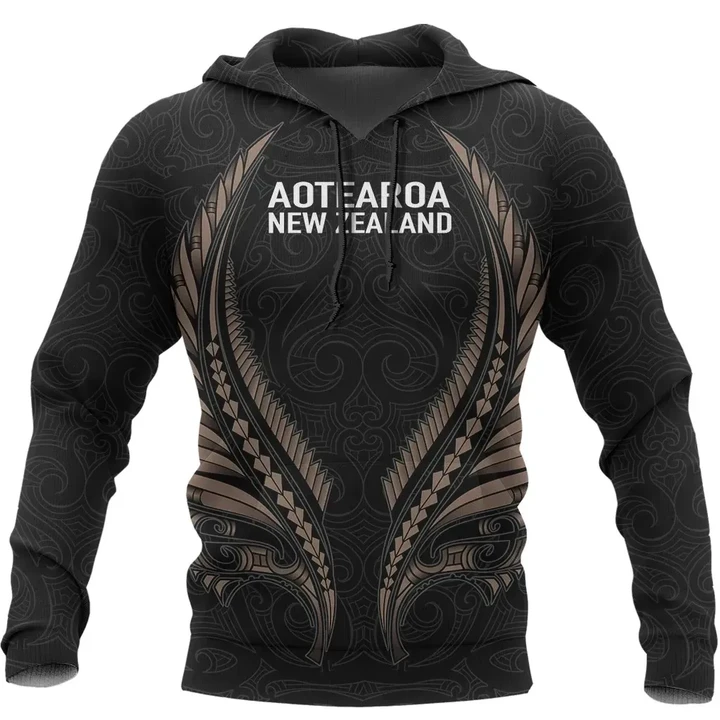 New Zealand Aotearoa Maori Fern Tattoo Hoodie