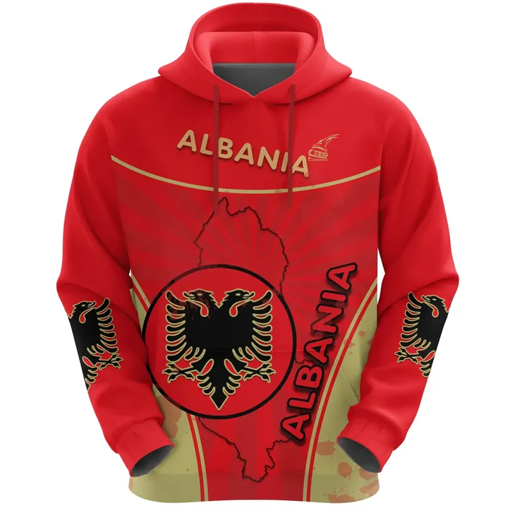 Albania Hoodie Circle Stripes Flag Version