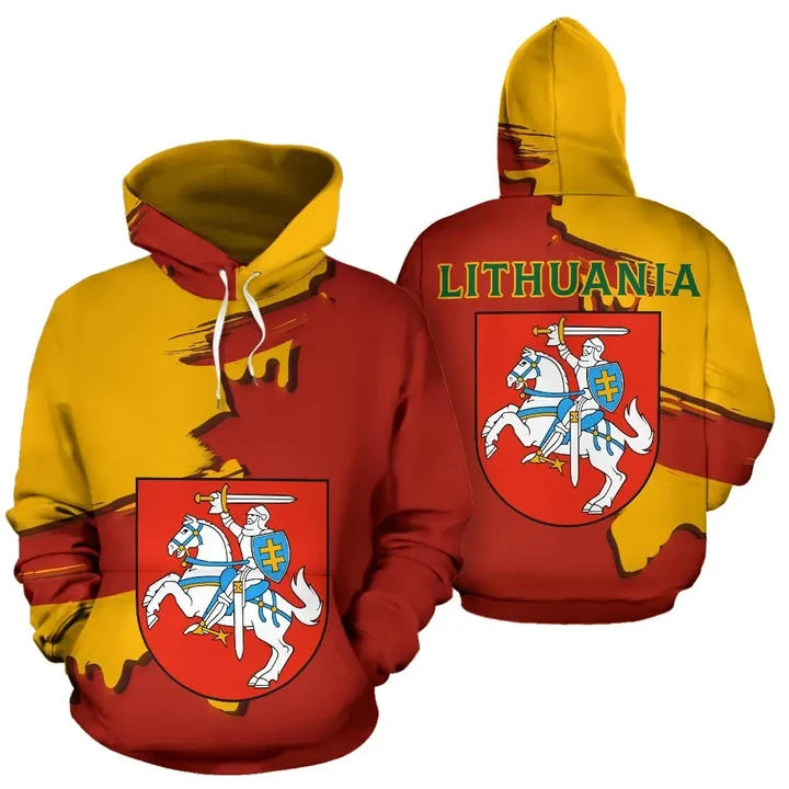 Lithuania Coat Of Arms Unique Hoodie Scratch Style V.1