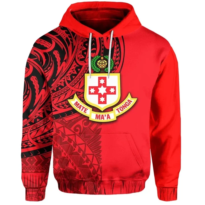 (Custom Personalised) Kolisi Tonga Hoodie Half Polynesian Style