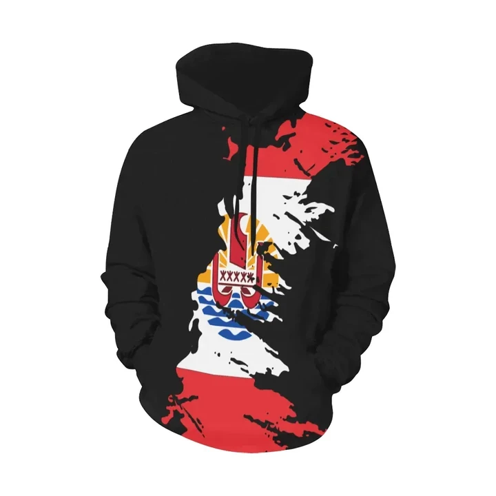 French Polynesian Hoodie Flag Painting Style