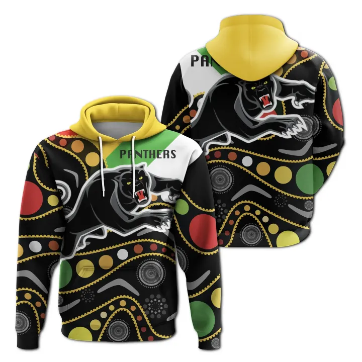 Penrith Panthers Hoodie Panther With Colors Naidoc Patterns