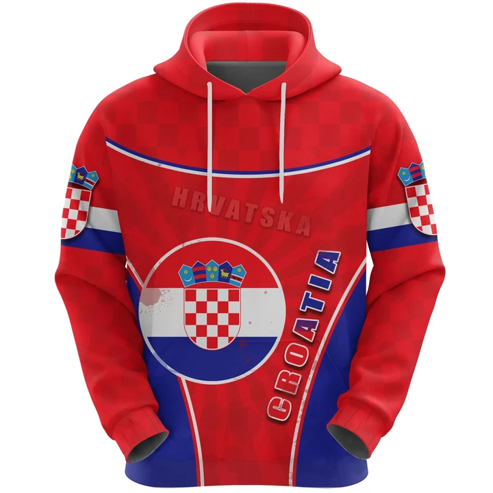Croatia Hoodie Circle Stripes Flag Version Hrvatska