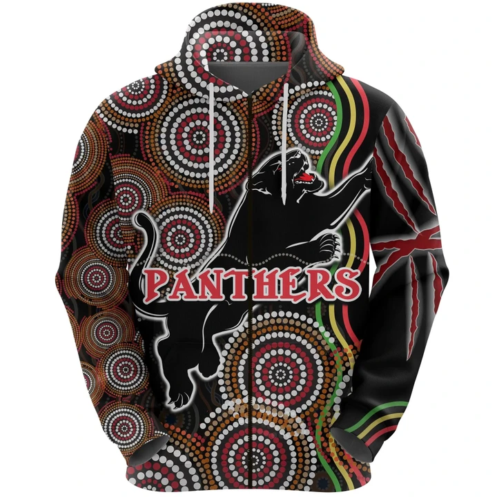 Panthers Black Zip Hoodie Indigenous Penrith Version