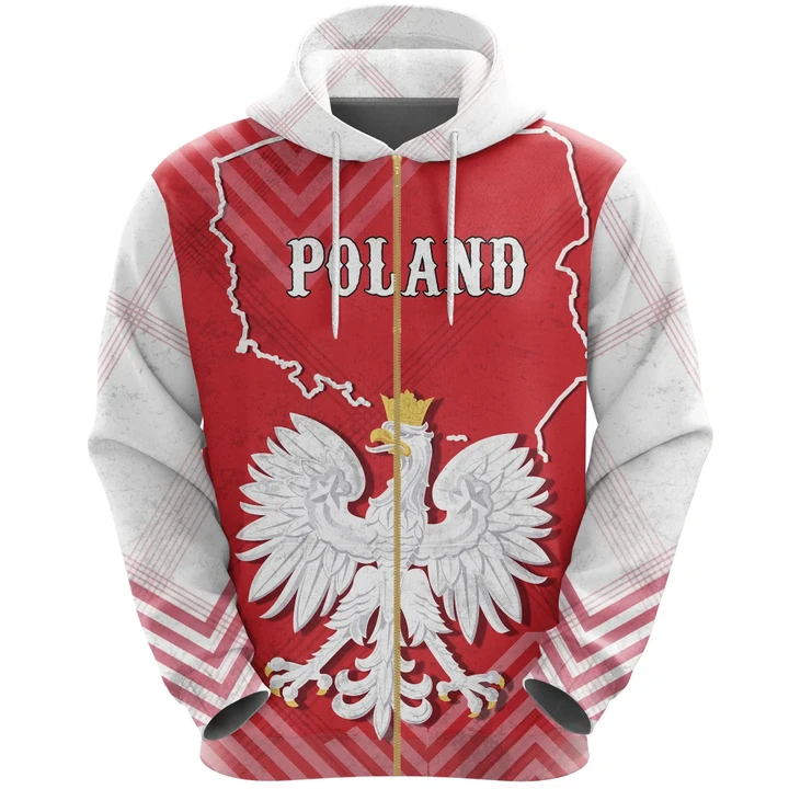 Poland Zip Hoodie With Special Map