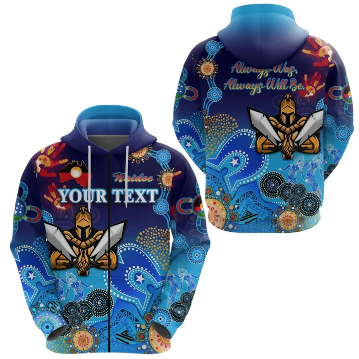 (Custom Personalised) Gold Coast Titans Zip Hoodie Gladiator Naidoc Heal Country! Heal Our Nation