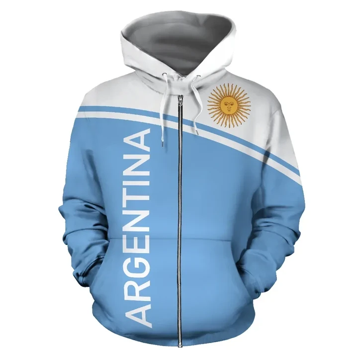 Argentina All Over Zip-Up Hoodie Curve Version