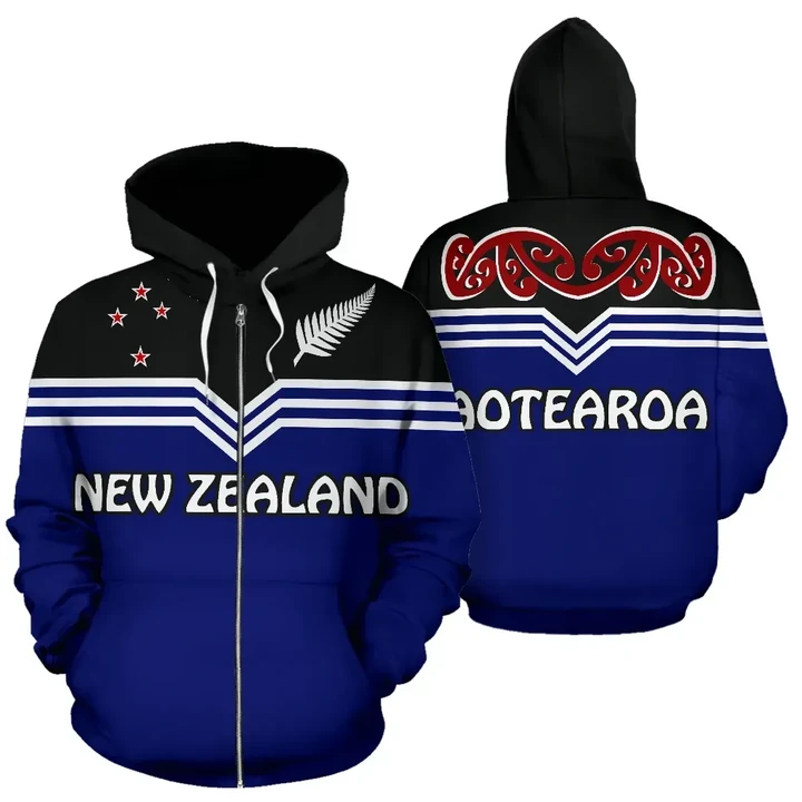 New Zealand Aotearoa Zip-Up Hoodie