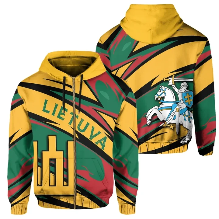 Lithuania Knight Forces Zip Hoodie Lode Style