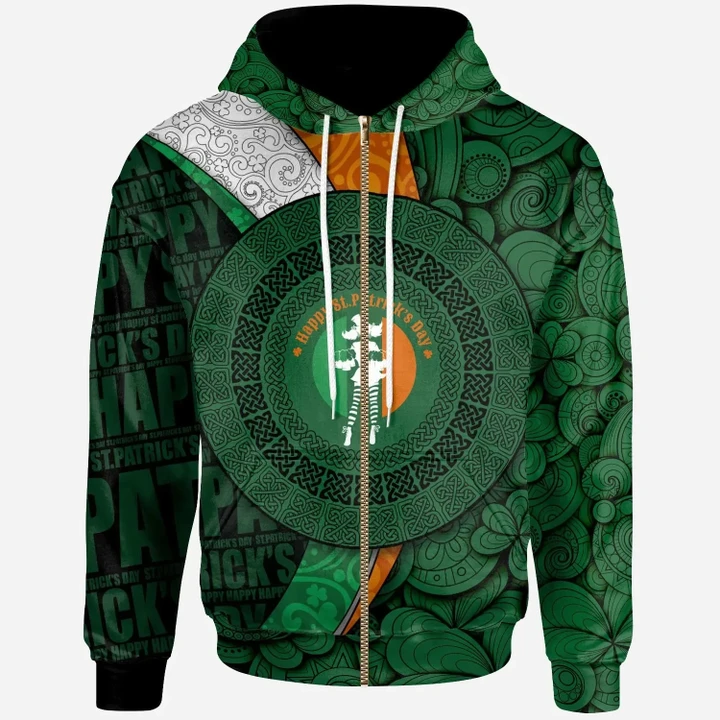 CelticOne  Zip Hoodie Ireland Green Partrick's Day