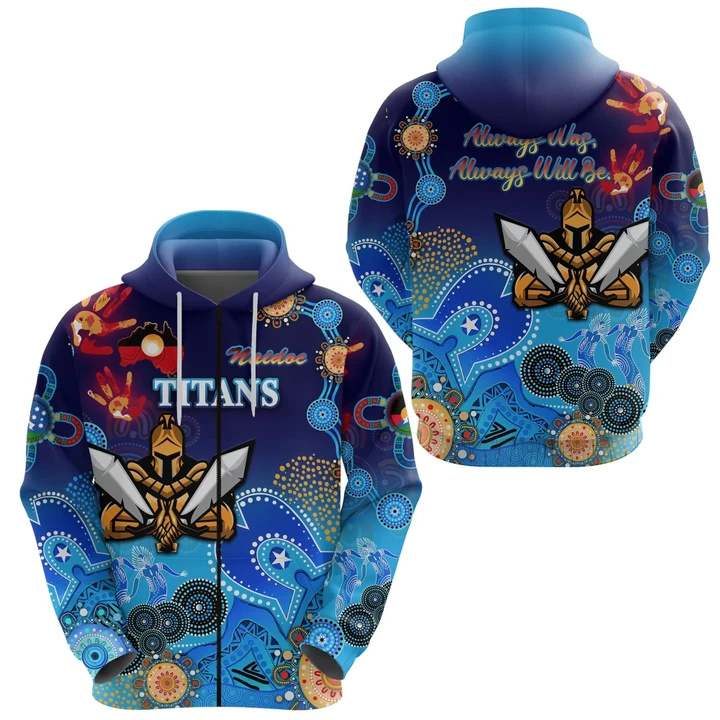 Gold Coast Titans Zip Hoodie Gladiator Naidoc Heal Country! Heal Our Nation