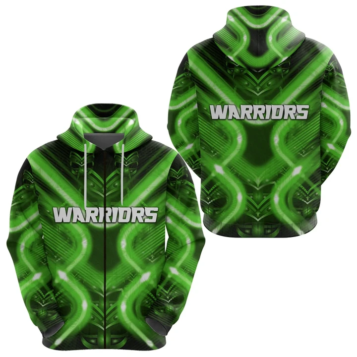 New Zealand Warriors Rugby Zip Hoodie Original Style Green