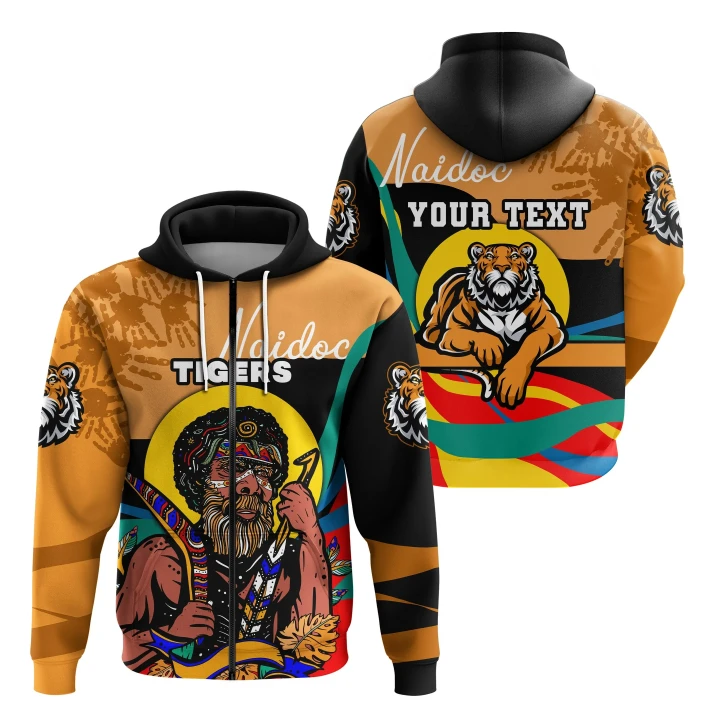 (Custom Personalised) Tigers Naidoc Week Zip-Hoodie Wests Indigenous Special Style