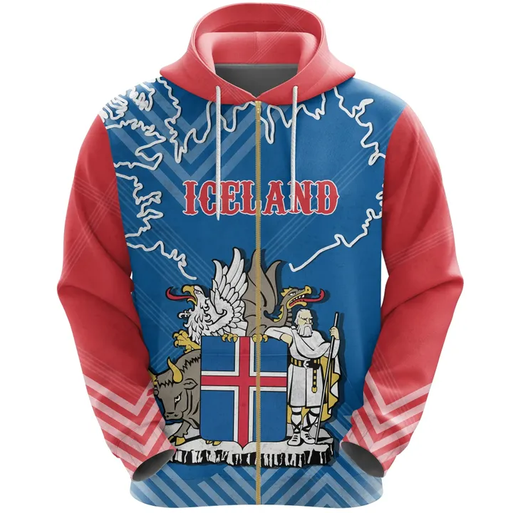 Iceland Zip Hoodie With Special Map