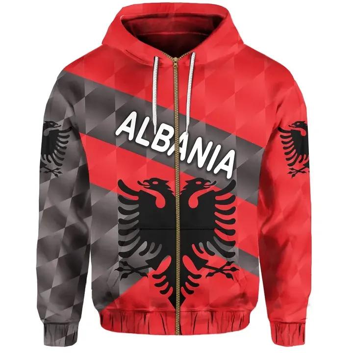 Albania Zip Hoodie Sporty Style