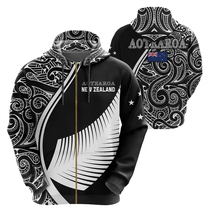 Aotearoa New Zealand Silver Fern Zip Hoodie