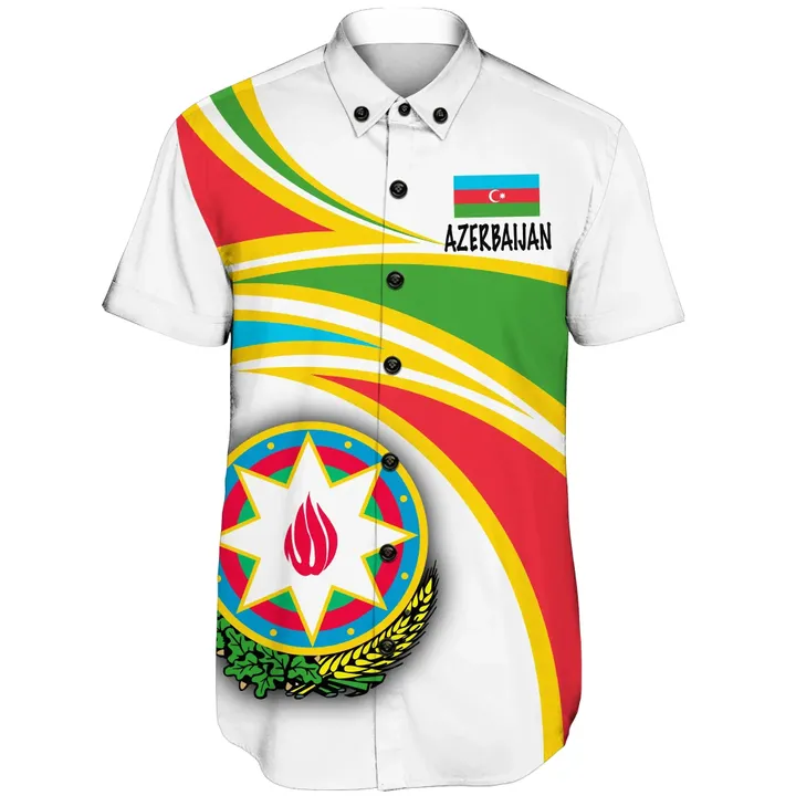 Azerbaijan (White) N Flag Short Sleeve Shirt
