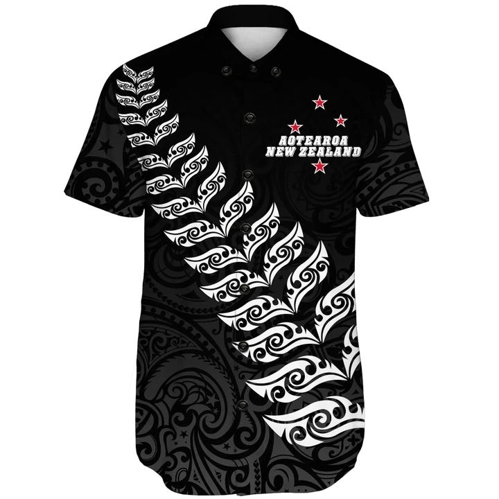 New Zealand Aotearoa Short Sleeve Shirt Maori Fern
