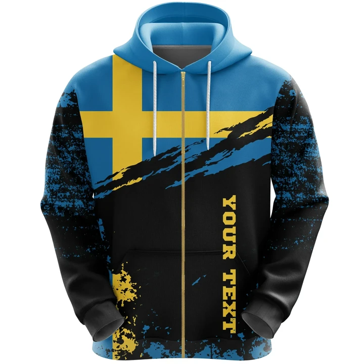 Sweden Zip Hoodie Customized