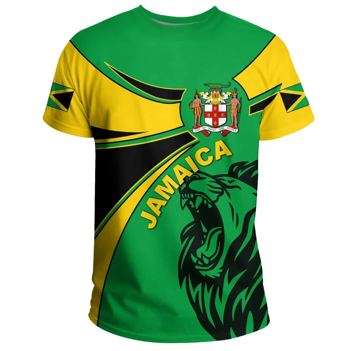 Jamaica T-shirt, Jamaica Round Coat Of Arms Lion A10