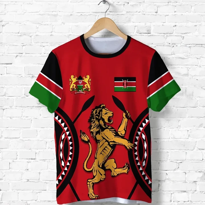 Kenya Lion T Shirt Maasai Shield