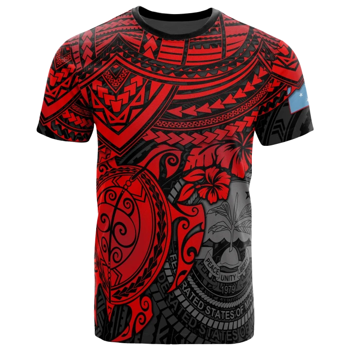 Federated States Of Micronesia T-shirt Red Turtle