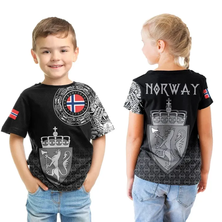 Viking Style T-Shirt Kid Norway Coat Of Arms