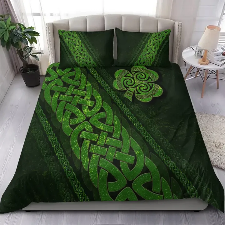 Ireland Celtic Bedding Set Irish Shamrock Cross Style