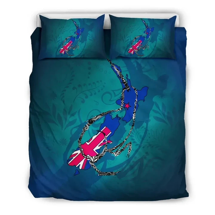 New Zealand Map And Kiwi Bird Bedding Set H5