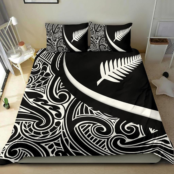 New Zealand Rugby Bedding Set Silver Fern and Maori Patterns
