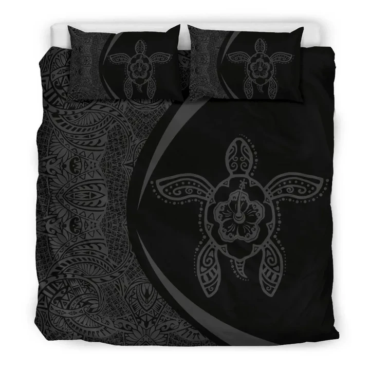 Hawaii Bedding Set, Polynesian Turtle Hibiscus Duvet Cover And Pillow Case