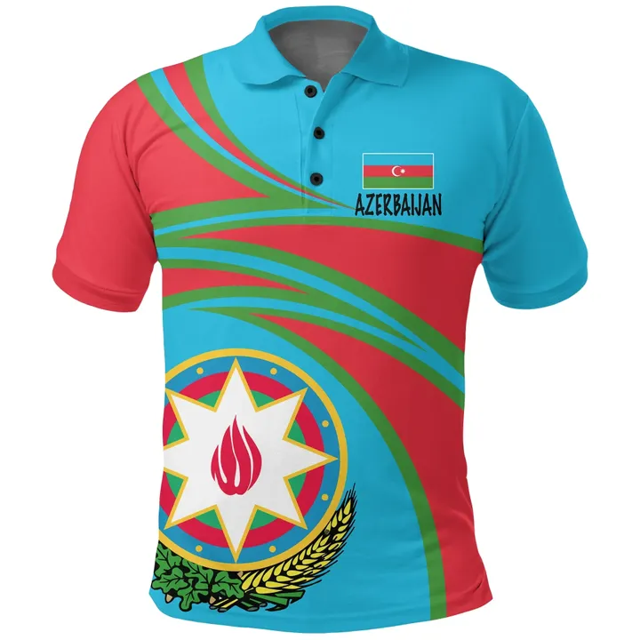 Azerbaijan (Blue) N Flag Polo Shirt