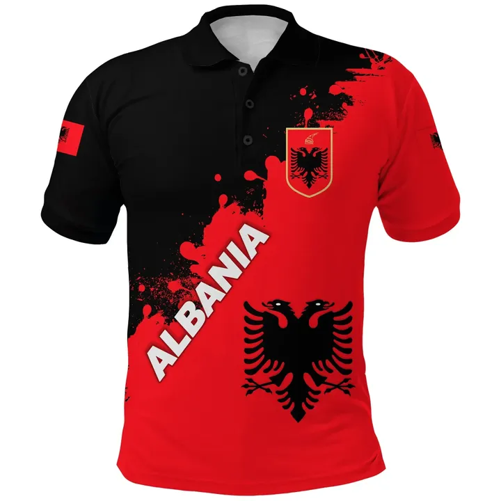 Albania Polo Shirt Red Braved Version