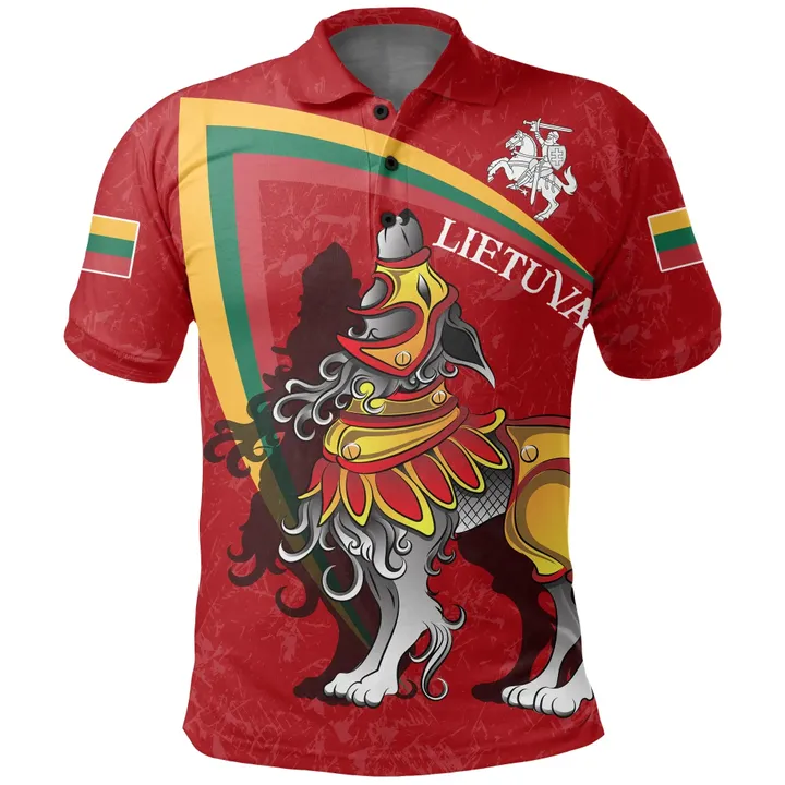(Lietuva) Lithuania Polo Shirt , Lithuanian Iron Wolf