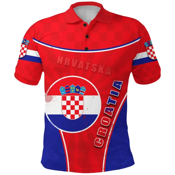 Croatia Polo Shirt Circle Stripes Flag Version Hrvatska