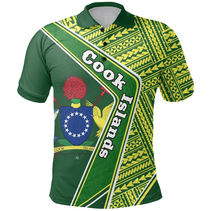 Cook Islands Polo Shirt , Polynesian Coat Of Arms