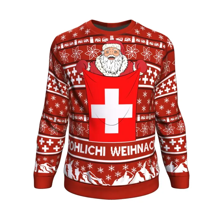 Switzerland Christmas All,Over Sweatshirt
