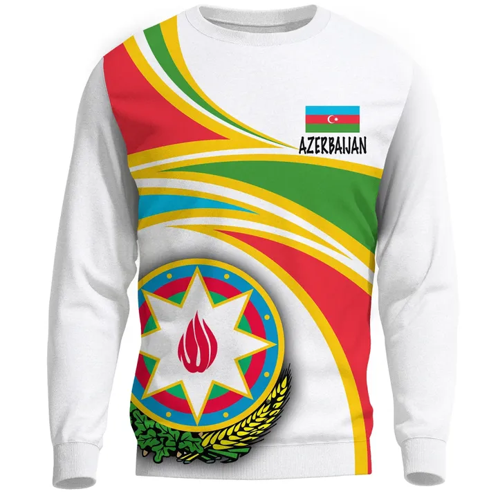 Azerbaijan (White) N Flag Sweatshirt