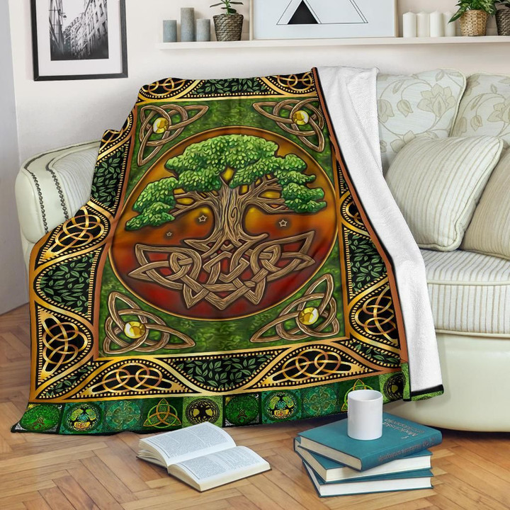 Celtic Premium Blanket - Celtic Tree Of Life