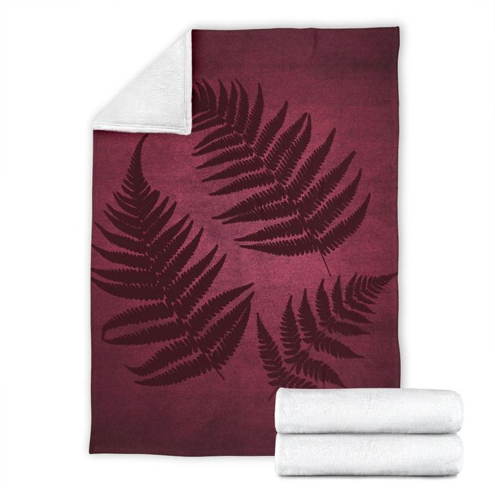 Burgundy New Zealand Fern Premium Blanket