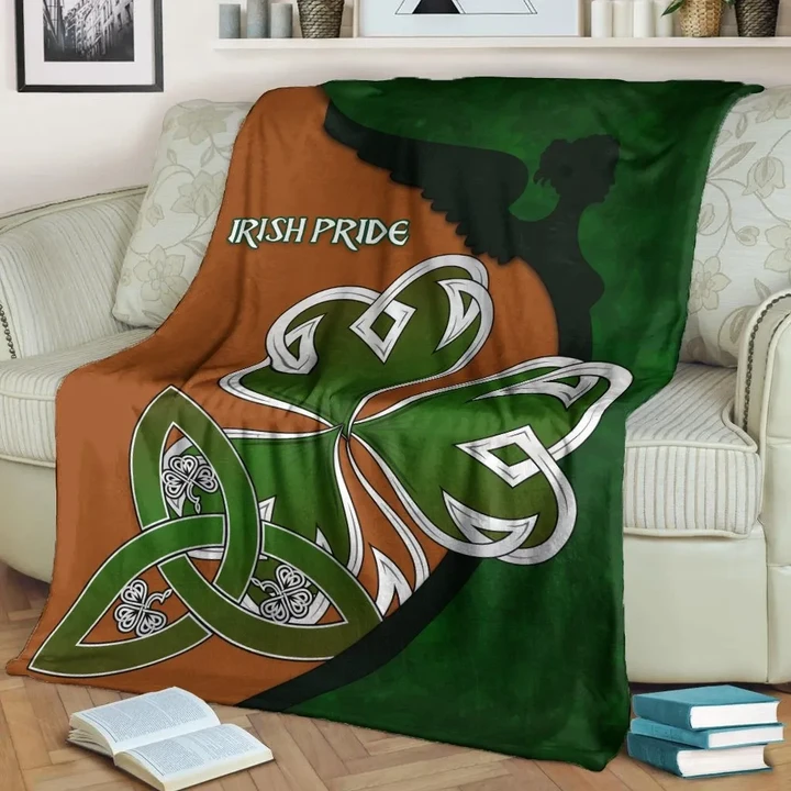 Ireland Premium Blanket - Irish Shamrock Irish Pride