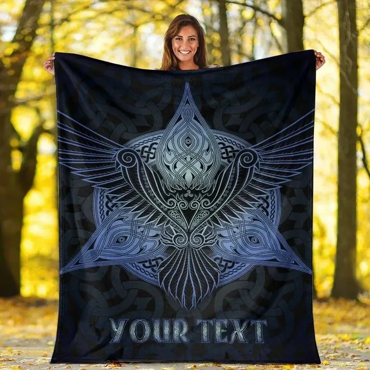 Celtic Personalized Premium Blanket - Celtic Raven