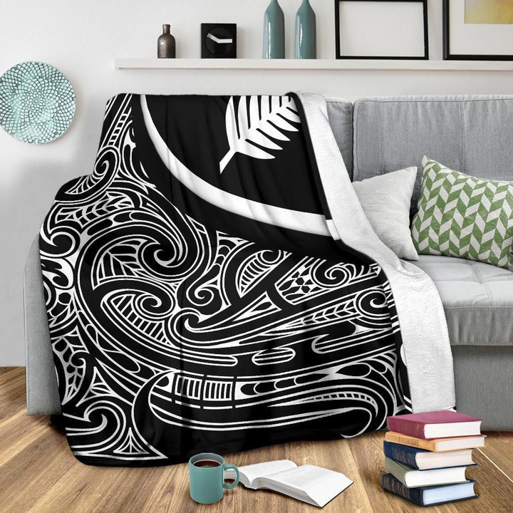 New Zealand Rugby Premium Blanket - Silver Fern and Maori Patterns