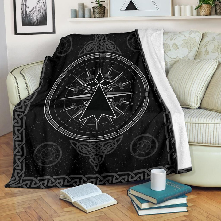 Brittany Celtic Premium Blanket - Celtic Compass With Brittany Stoat Ermine