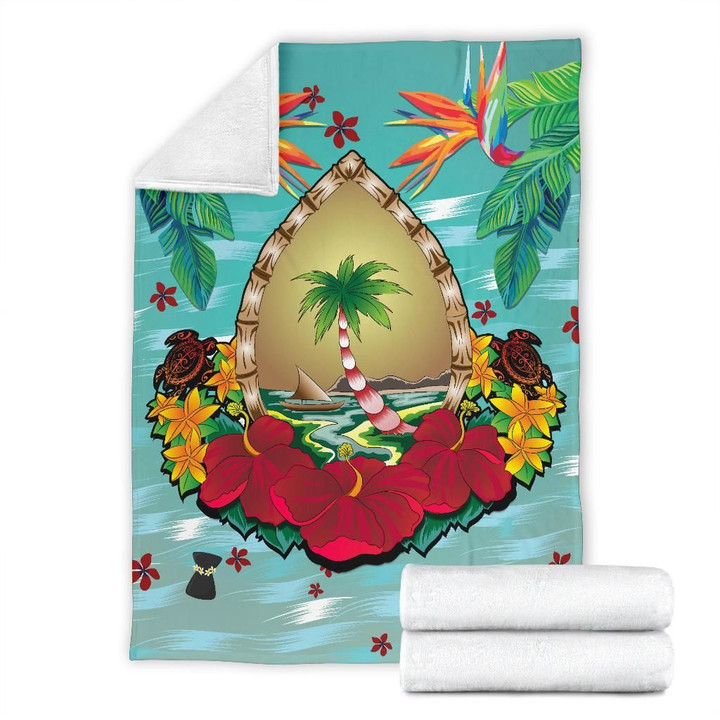 Guam Premium Blanket - Latte Stones Hibiscus