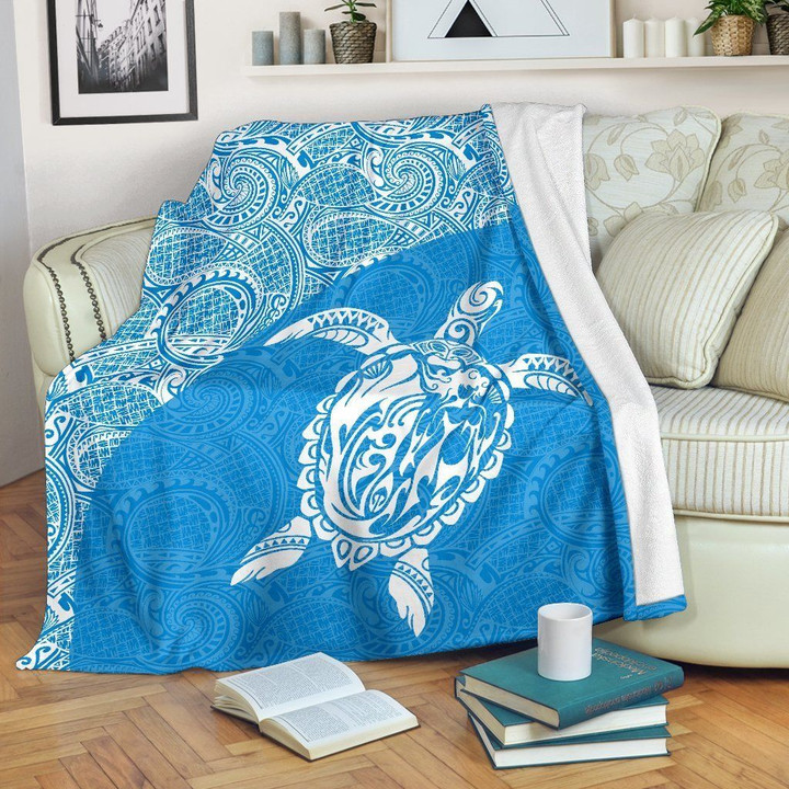 Hawaii Turtle Mermaid Premium Blanket 09
