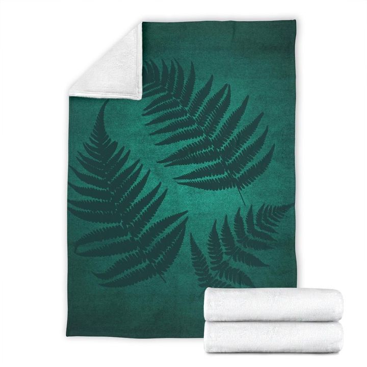 Dark Green New Zealand Fern Premium Blanket